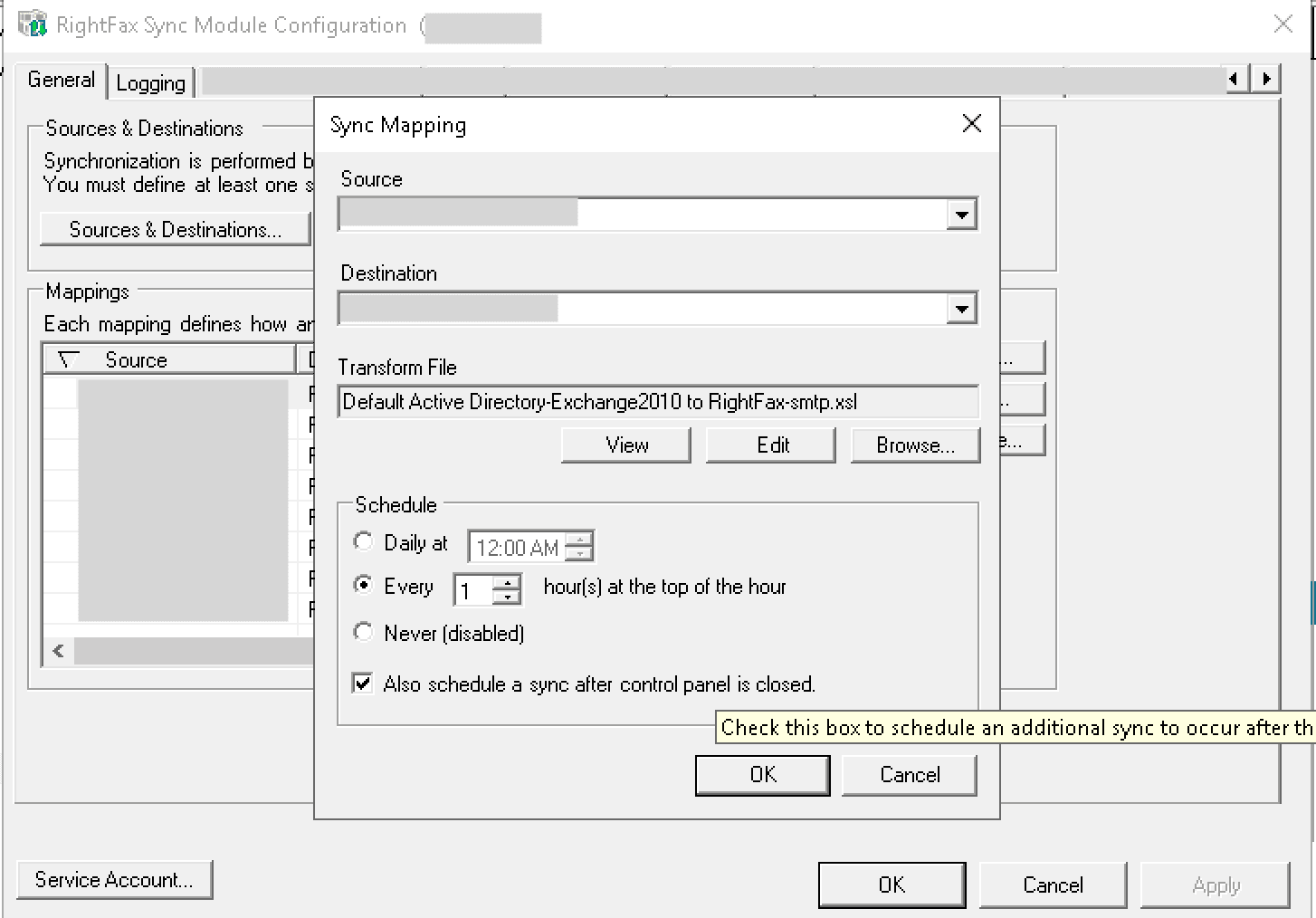 Rightfax Sync Module