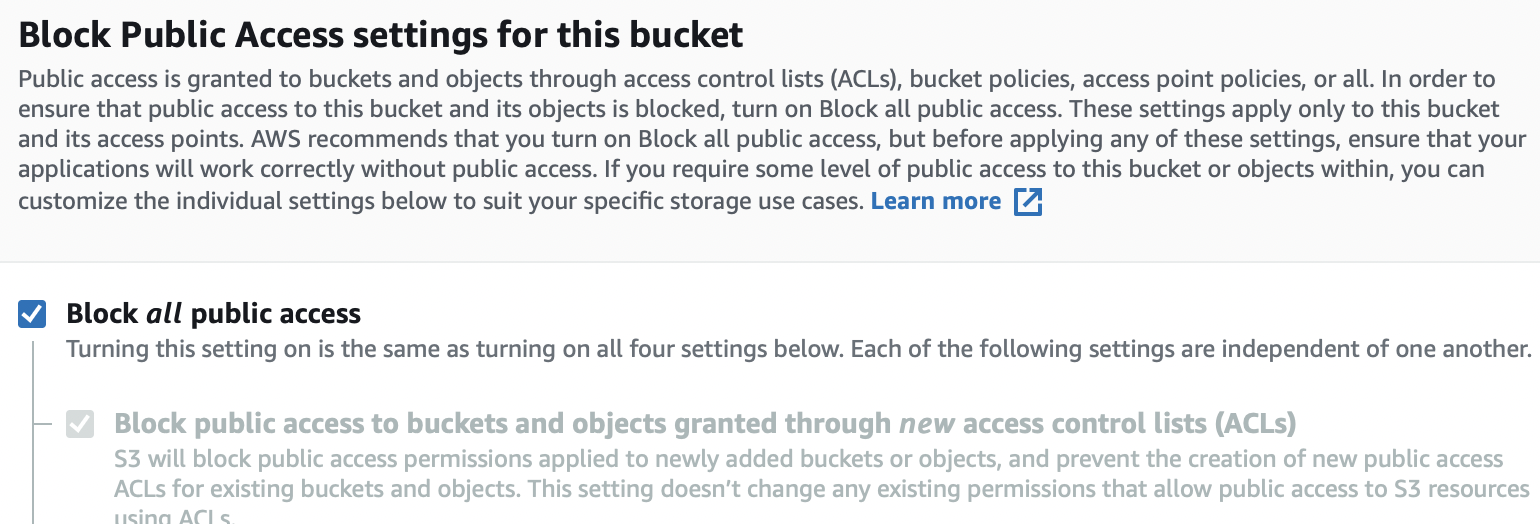 Block Public Access